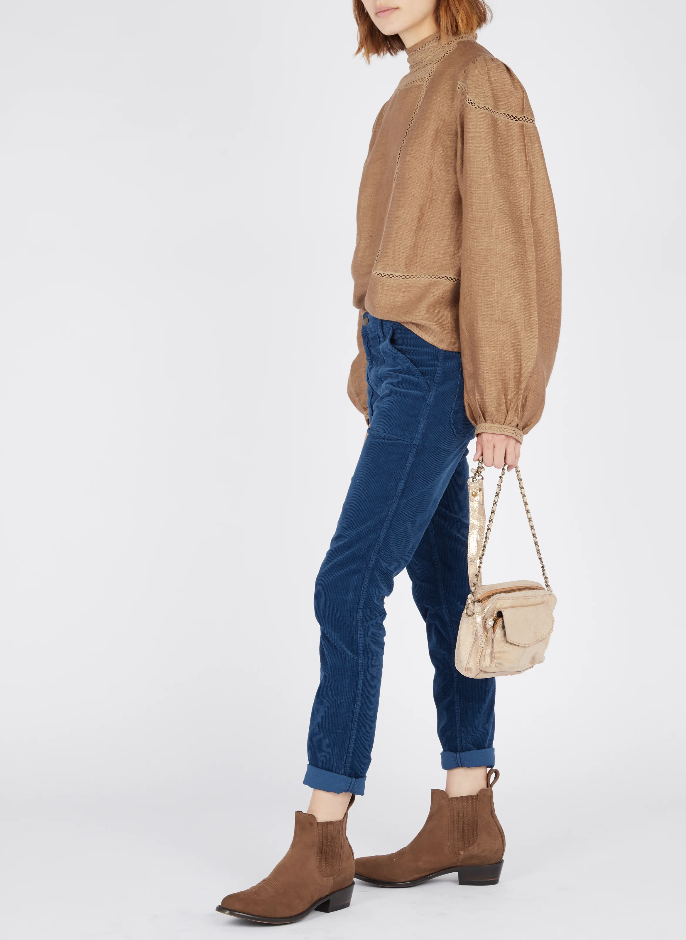 NAINA - Sac bandoulière en cuir | Doré