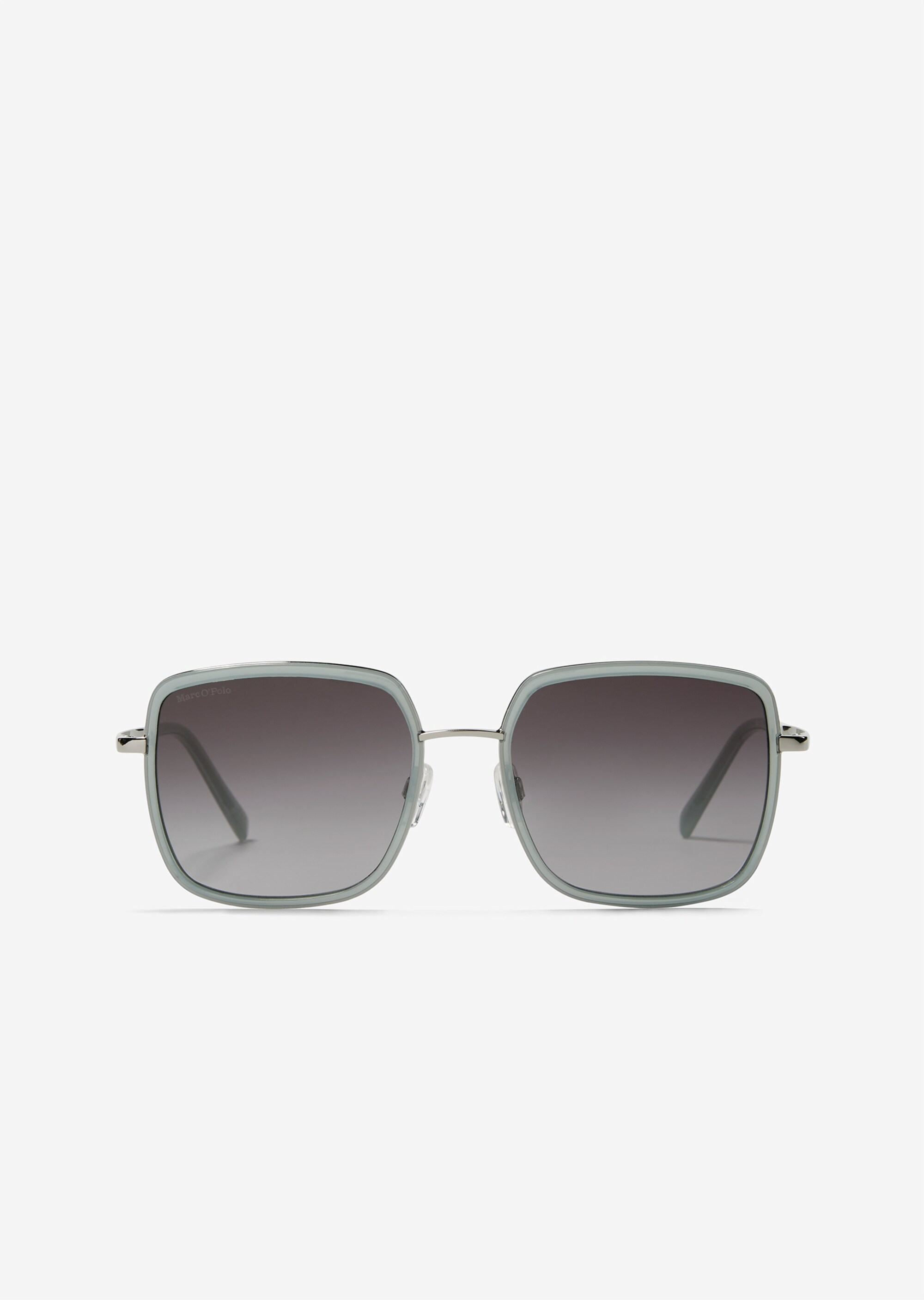 Damen-XL-Sonnenbrille mit filigranem, eckigem Acetat-Edelstahl-Rahmen