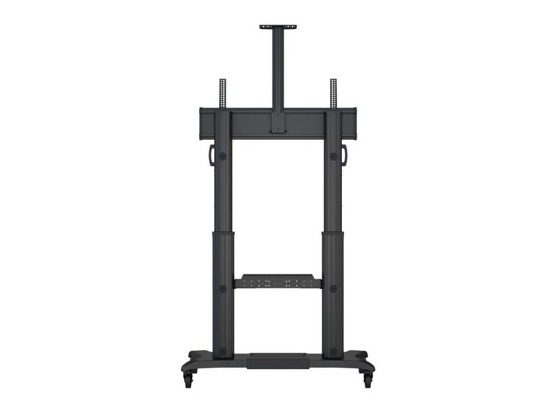 Multibrackets TV-Trolley M Public Dual Pillar 180 HD Schwar Mobiler Bodenständer mit Regal und Kamerahalterung