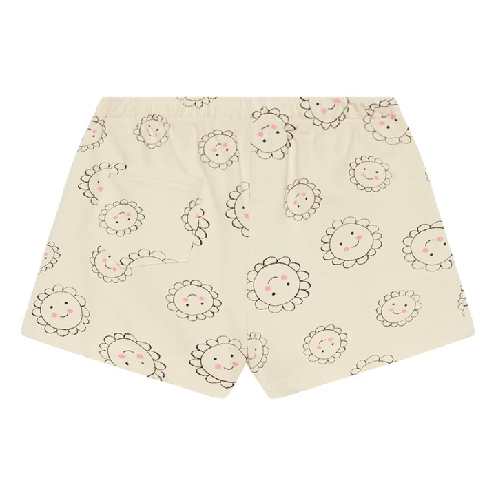 Weekend House Short Fleurs Coton Bio | Crème