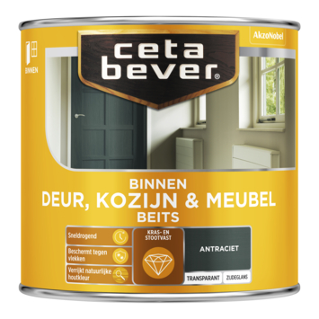 CetaBever Deur, Kozijn & Meubelbeits zijdeglans transparant antraciet 250 ml