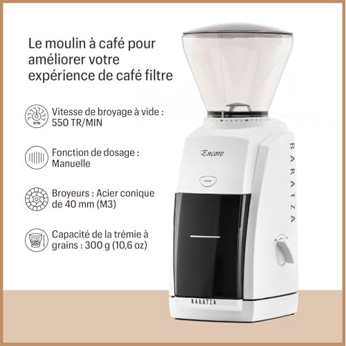 Baratza   Encore 230V Coffee Grinder   Moulin à café électrique, Blanc : Cuisine et Maison