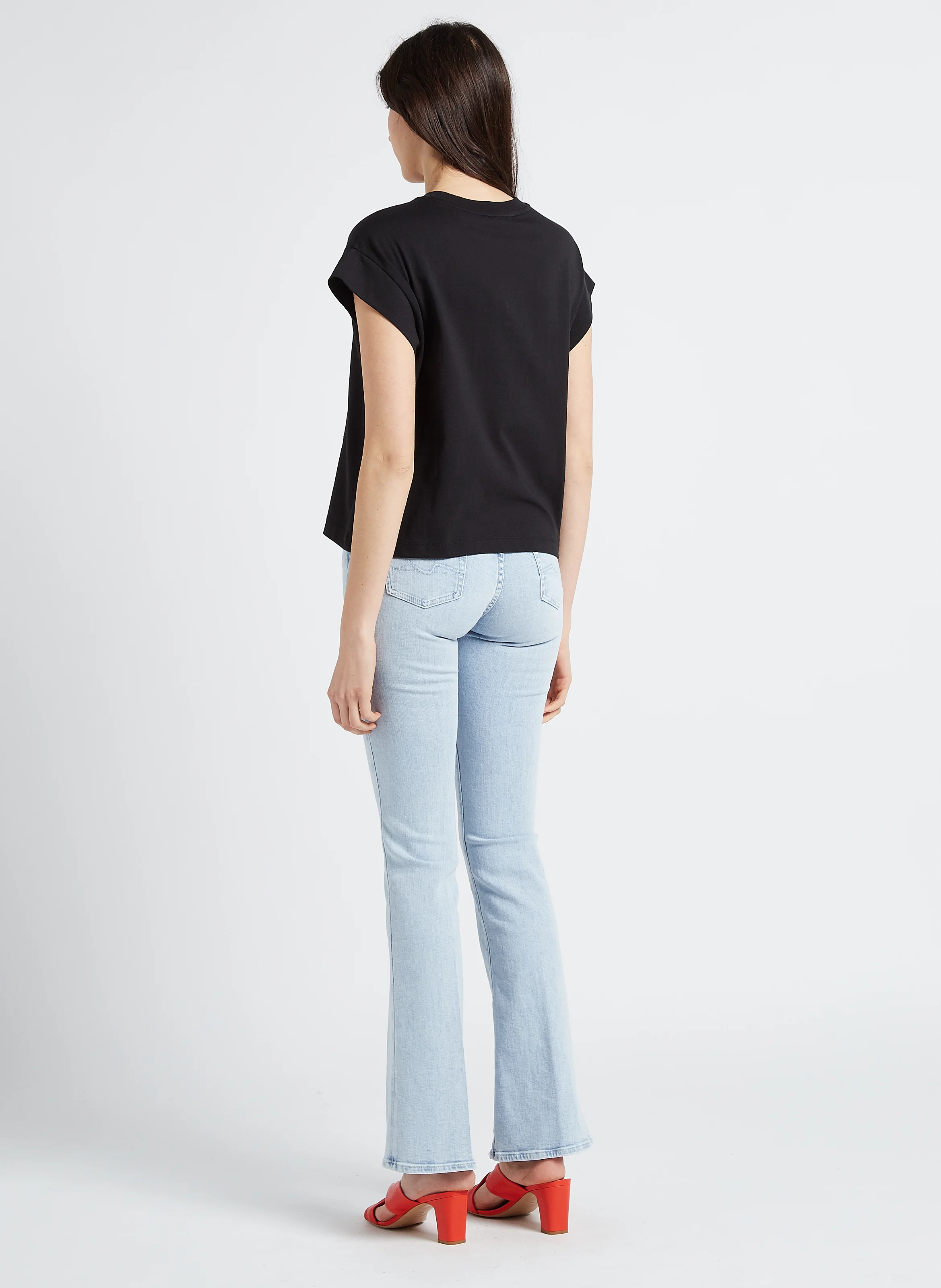 ILLUSION YOUR CHOICE - Jean flare délavé en coton stretch| Bleu