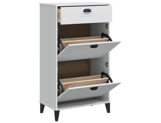 VIDAXL - Armoire à chaussures viken blanc bois de pin solide