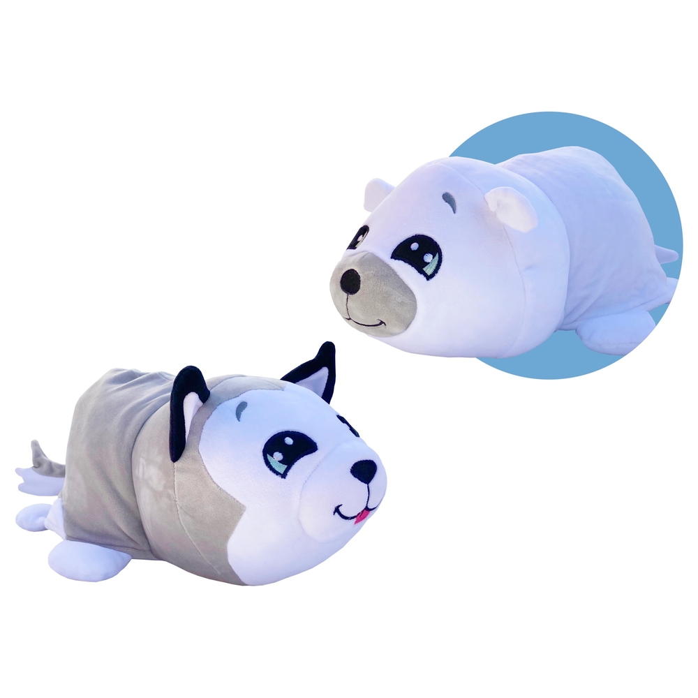 Flip-A-Zoo Pilze 38 cm Eisbär zu Husky Plüschtier