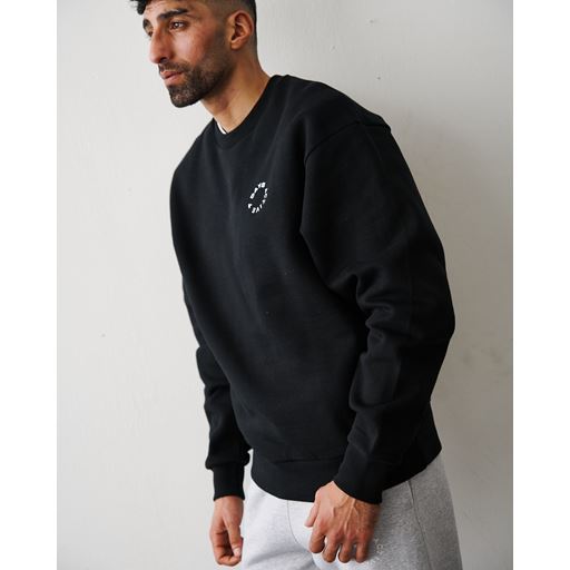 7 DAYS Active Organic Regular Crewneck Sweatshirt, Black, XL