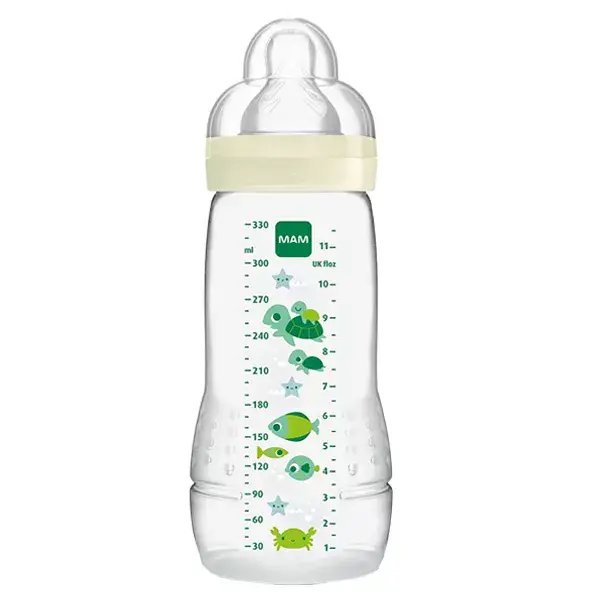 MAM Easy Active Biberon Débit X +6m Transparent 330ml