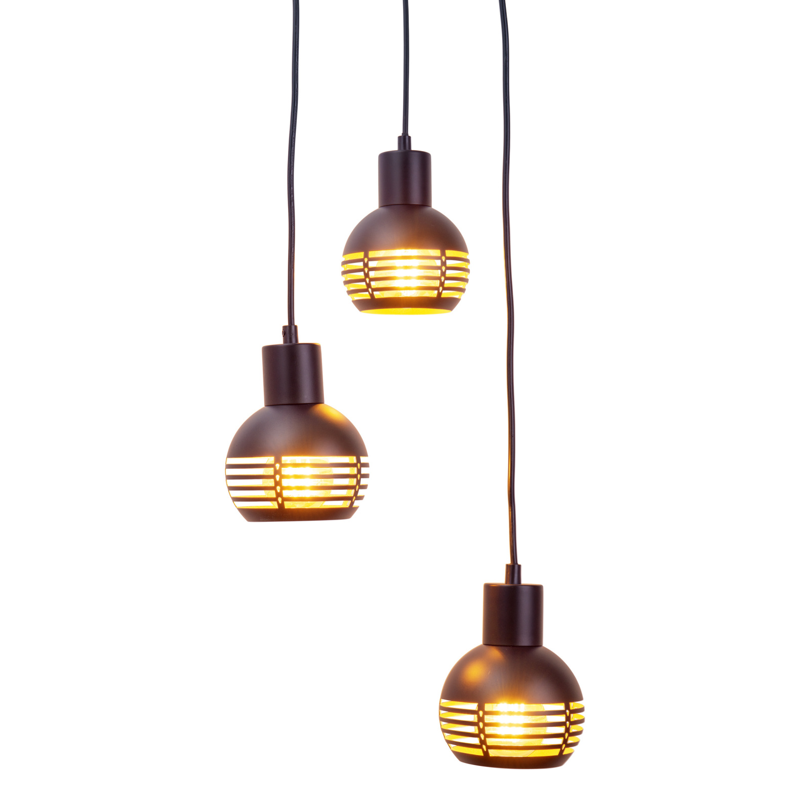 3er Pendelleuchte CASCO - schwarz - 25 cm
