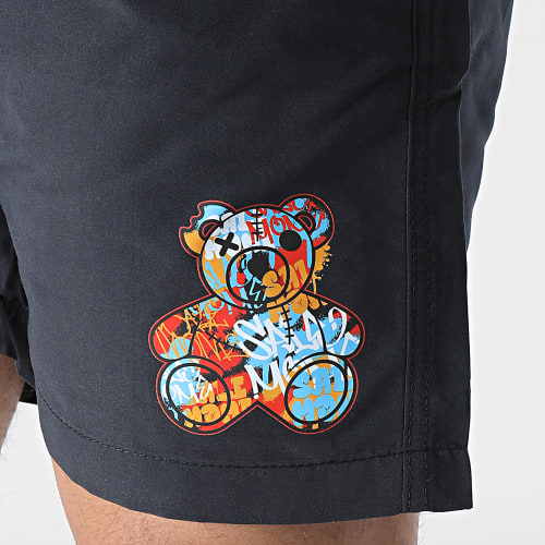 Short De Bain Nounours Graffiti Noir