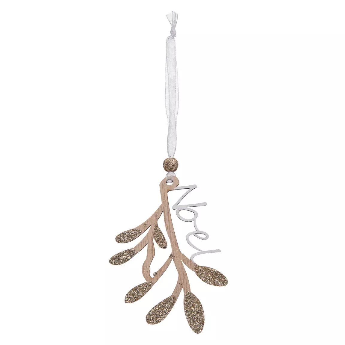 Lot de 4 flocons de Noël à suspendre (H10 cm) Natural Blanc