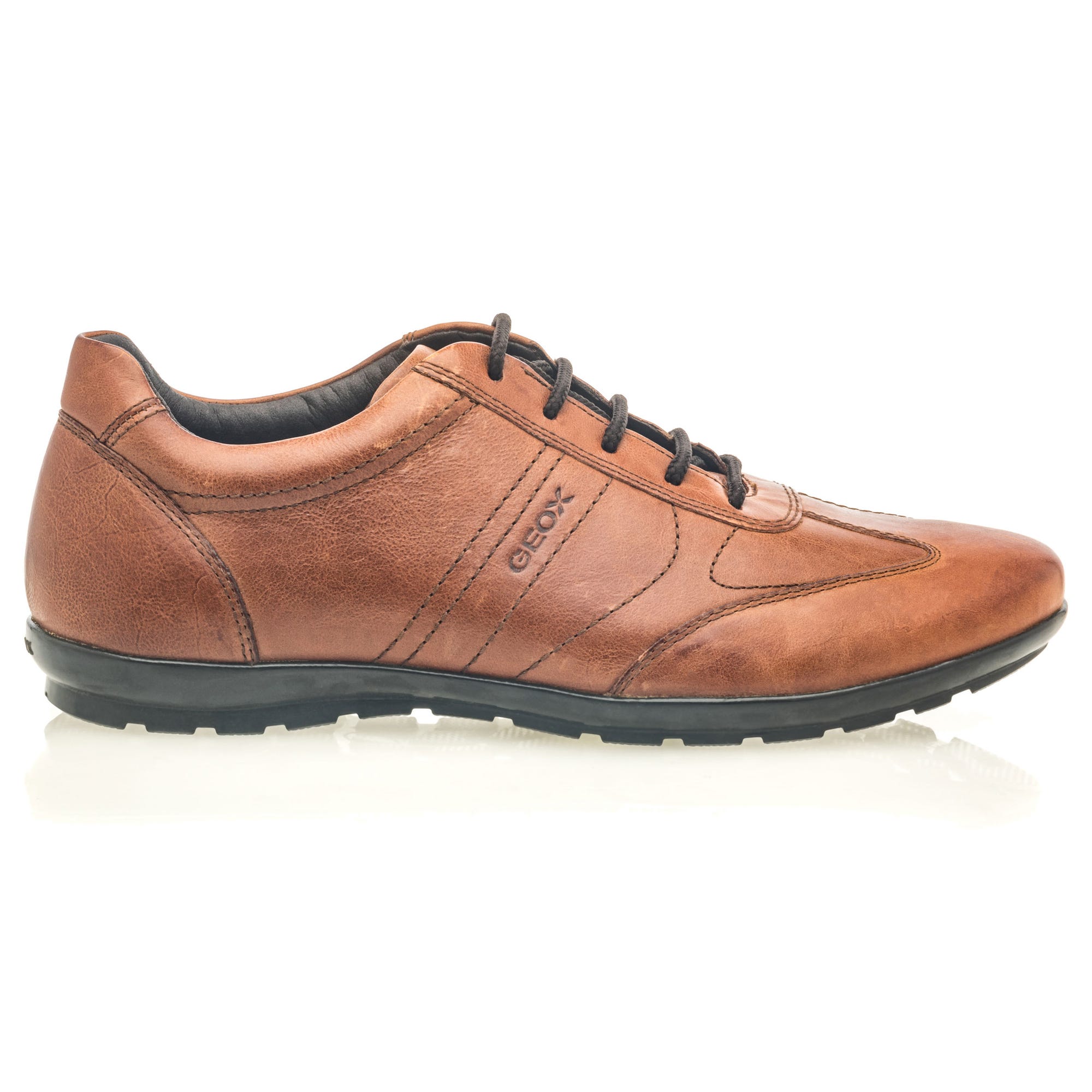 Baskets basses Homme en cuir cognac