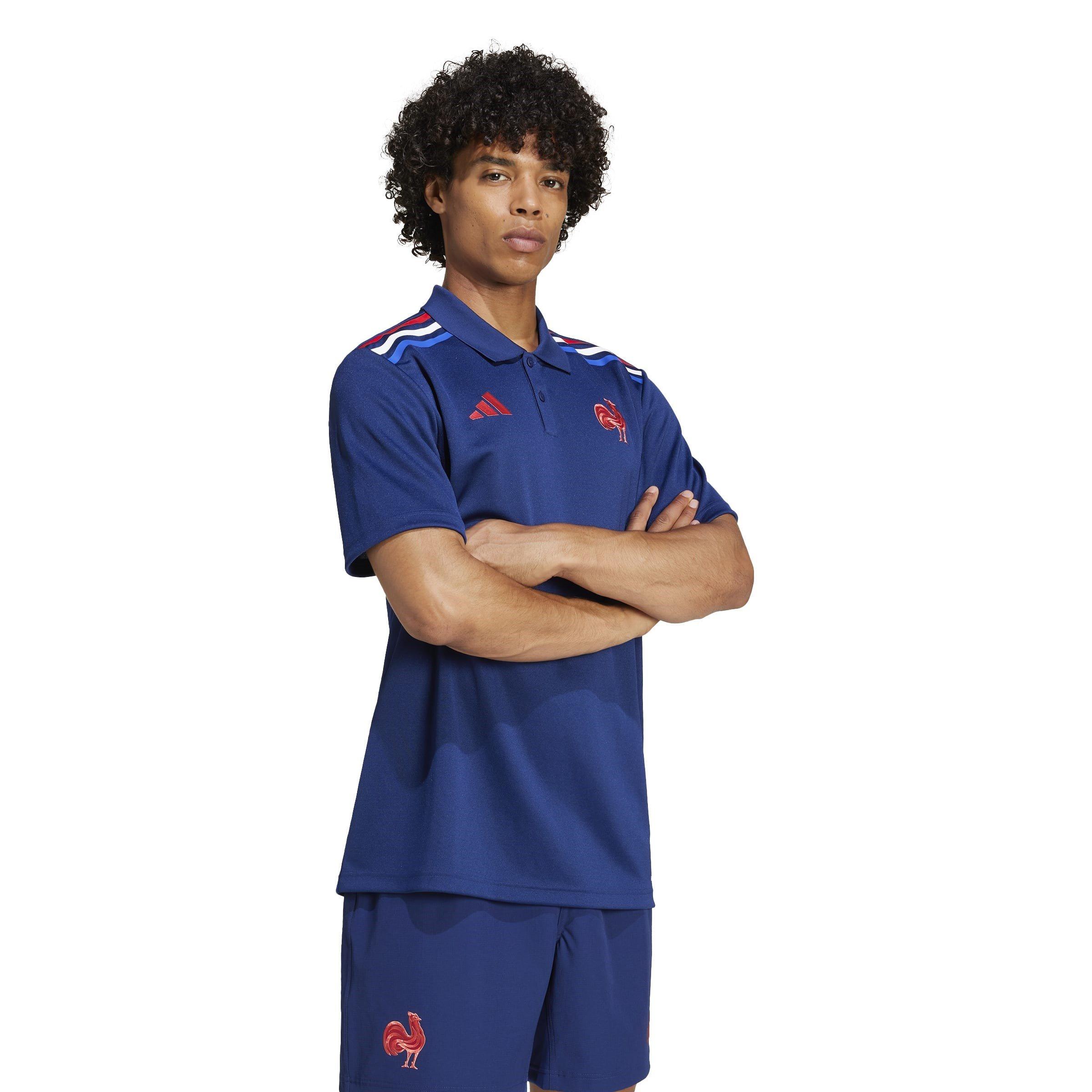 adidas France Rugby Home Polo Shirt 2024 Adults