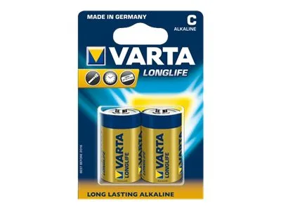 Varta LONGLIFE C Bli 2 C-batteri R14 alkalisk-mangan 7600 mAh 1,5 V 2 stk