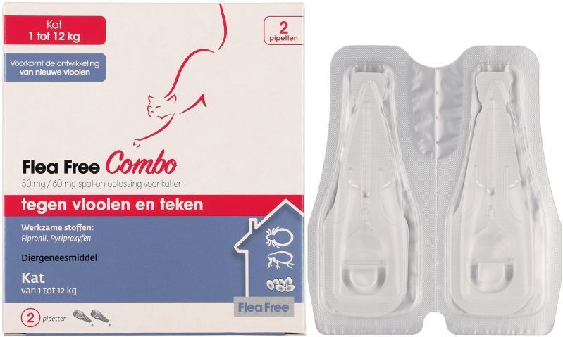 Flea Free Ectoline Duo Kat - Tegen Vlooien En Teken - 2 Pipetten