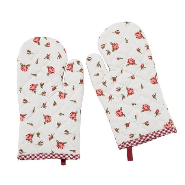 Ofenhandschuh Rosenmotiv, 2er-Set