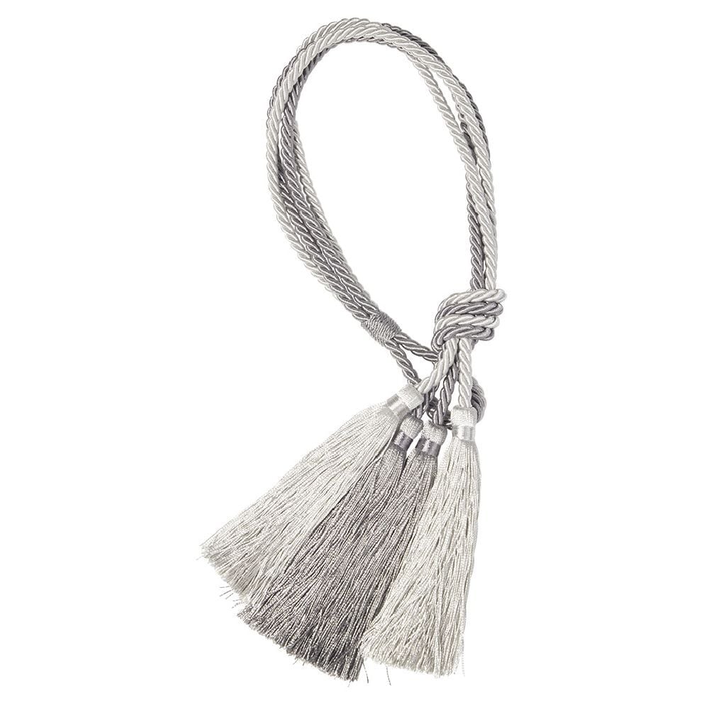 Embrasse corde avec pompon gris