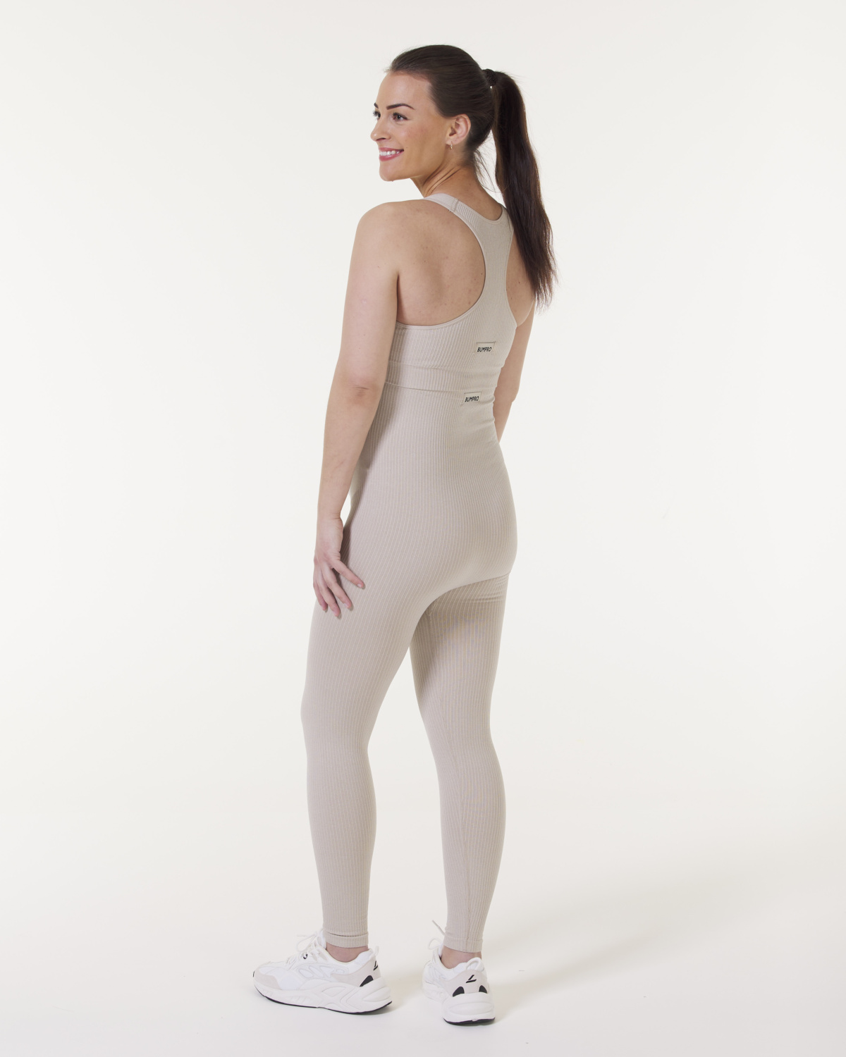 Bumpro Mama Perfect Wide Rib Tights Beige Melange