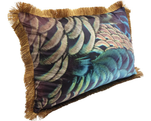 Decoratief kussen pauw blauw/groen 40x60 cm