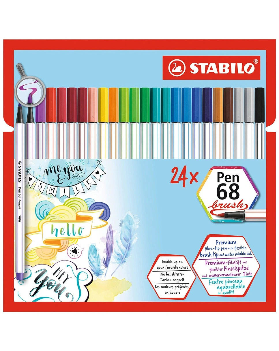 Filzstift STABILO® Pen 68 BRUSH 24er im Kartonetui