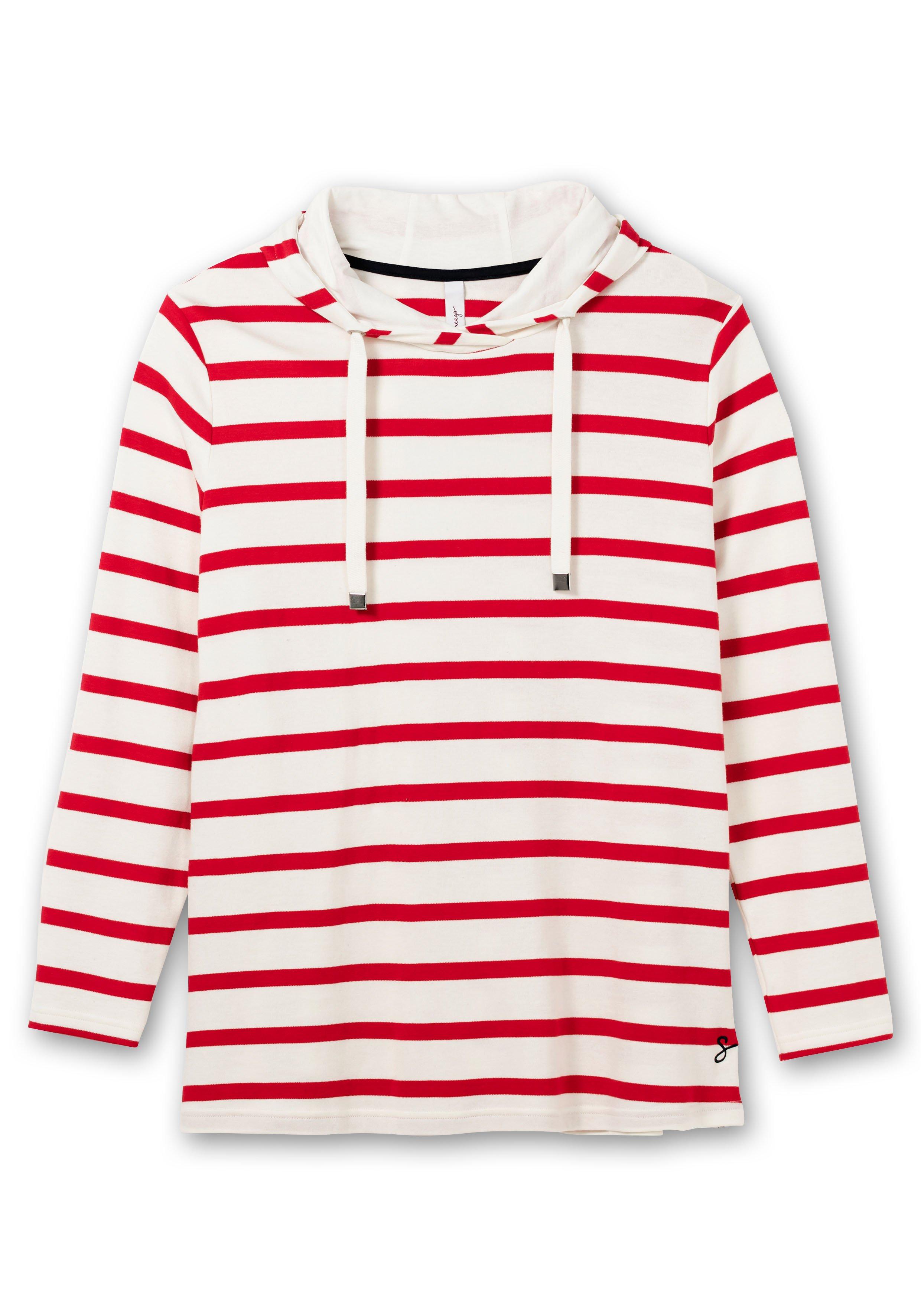 Gestreiftes Langarmshirt mit Kapuze