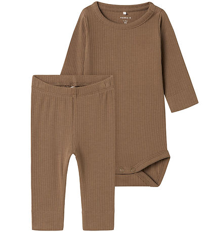 Name It S?t - Leggings/Body l/æ - NbmNoe - Walnut