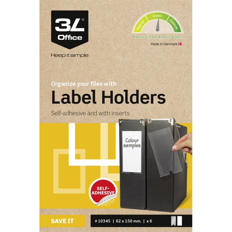 Porte-étiquettes adhésif 150 x 62 mm 3 L transparent - Boîte de 60