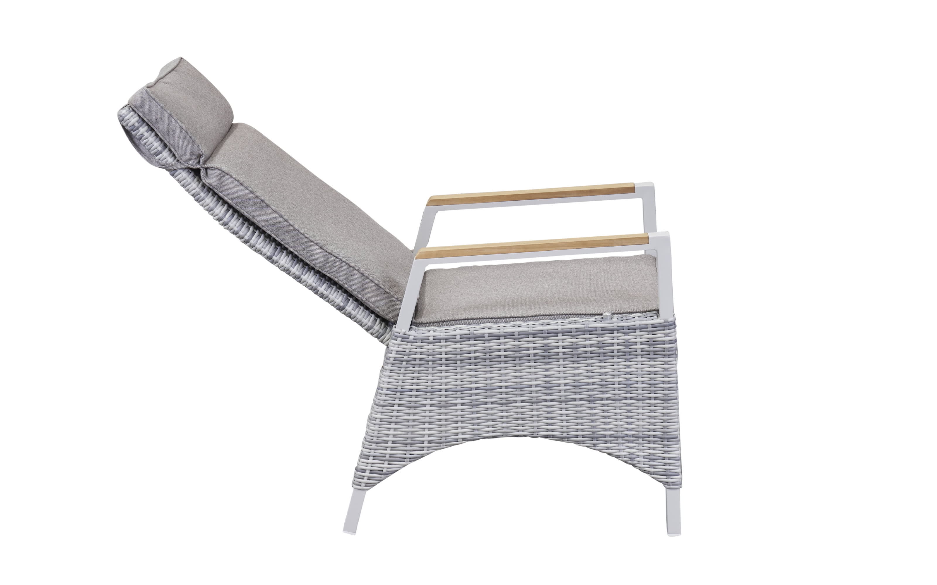 Gartenpositionsstuhl Keromo, white teak, Aluminiumgestell