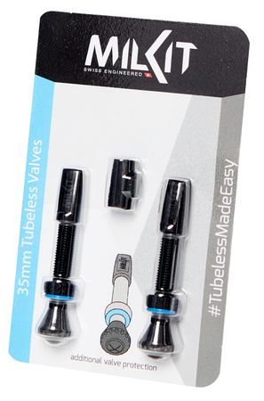 VALVE PACK MILKIT Tubeless Ventile  Schwarz  Ventil Set 35mm