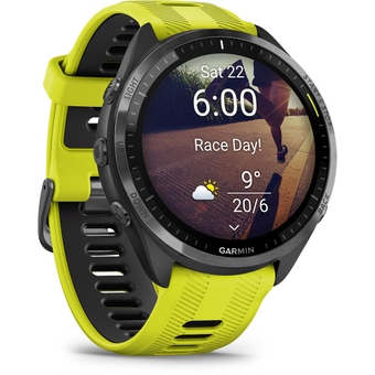 Garmin Forerunner 965 47 mm Sportuhr Schwarz / Carbongrau / Zitronengelb
