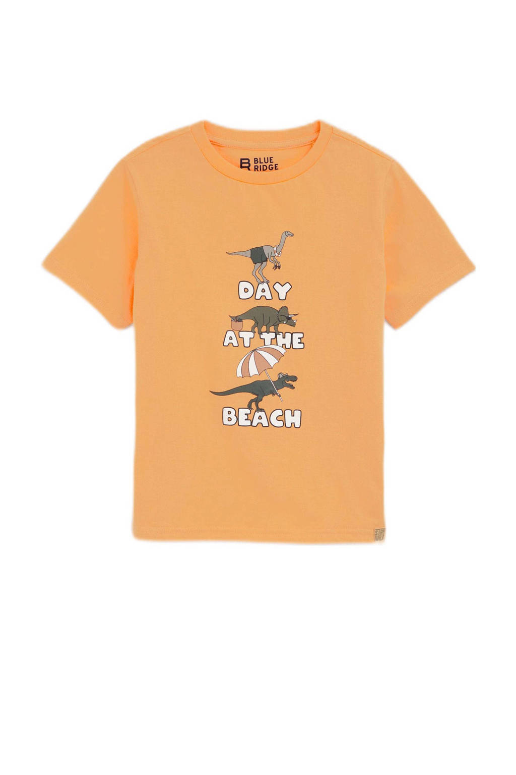 WE Fashion T-shirt met printopdruk abrikoos