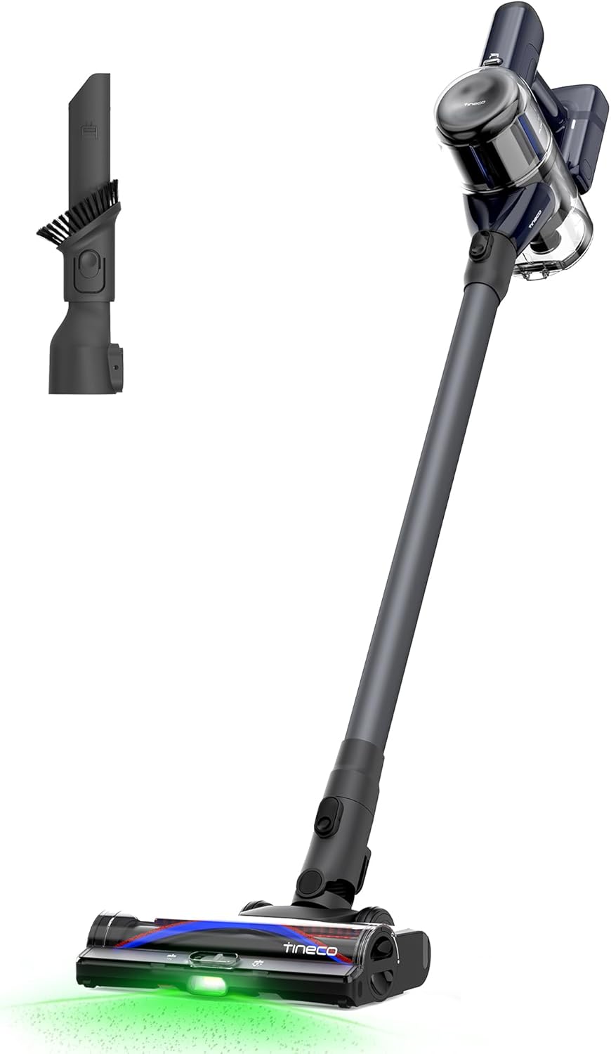 Tineco Pure ONE S50 Kabelloser Akku Staubsauger, 150AW Saugleistung, bis zu 95 Min. Laufzeit, ZeroTangle-Bürste, 120° LED-Licht, Entfernt Mühelos Großschmutz & Tierhaare
