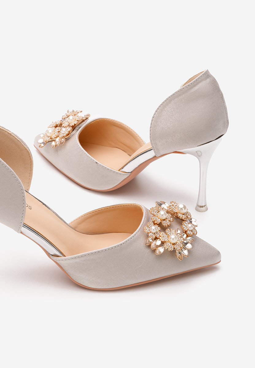 Chaussures élégantes à talon argent Amina
