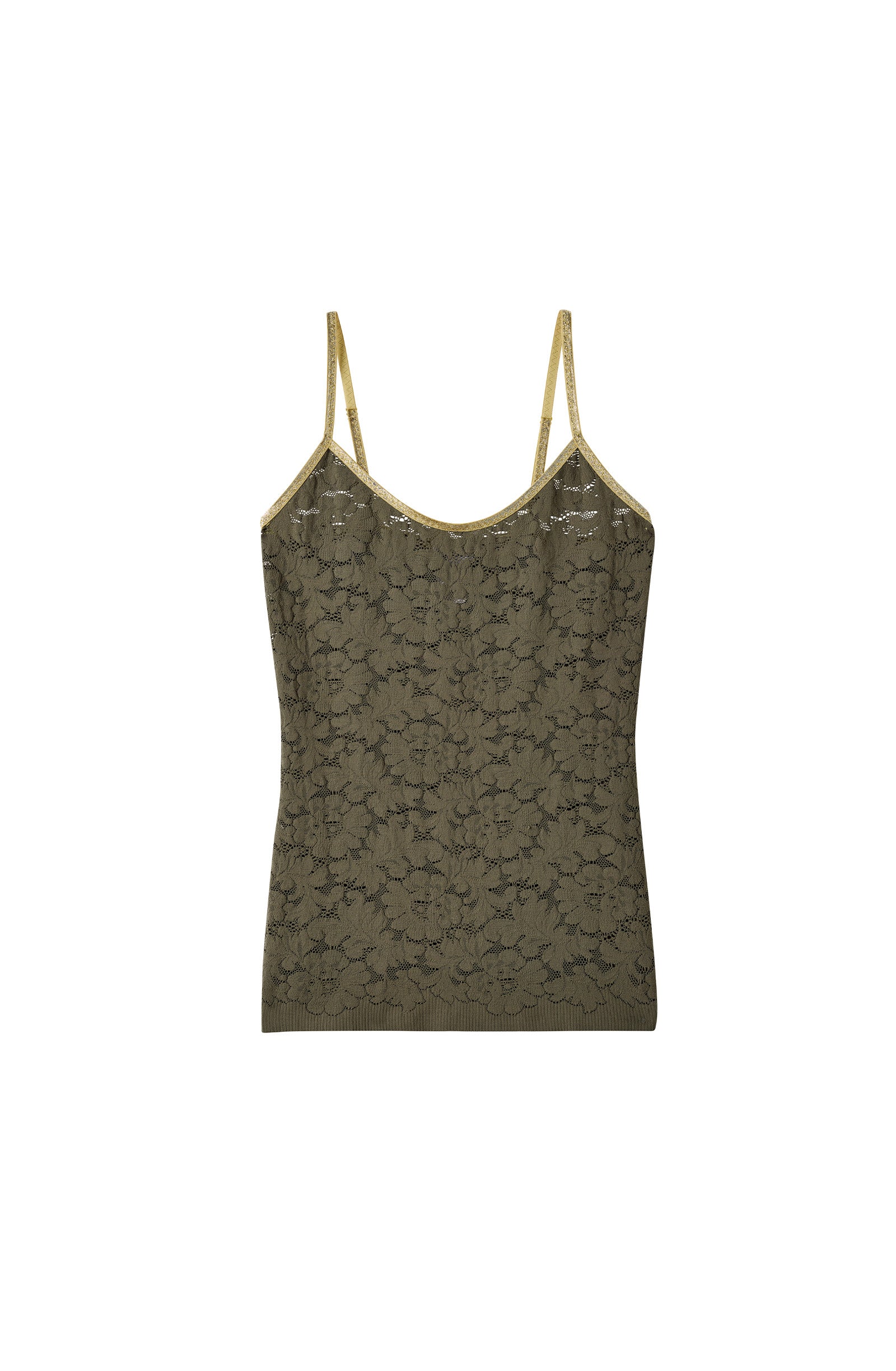 spencer Top biscuit en dentelle et lurex Lichen