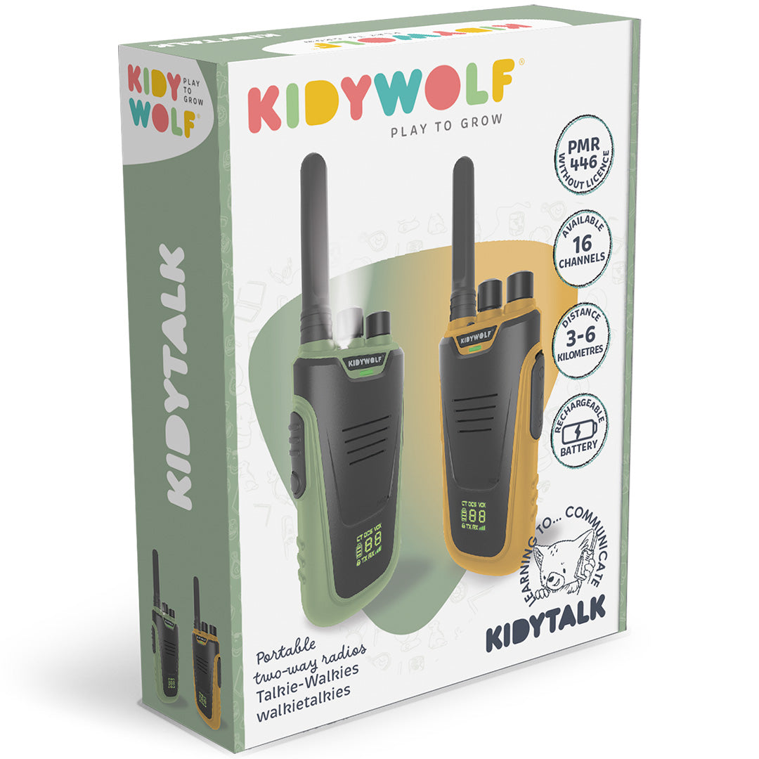 kidywolf kidytalk walkie talkie - groen mosterd