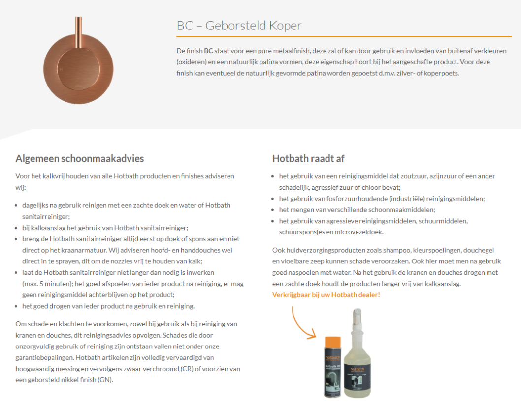 Hotbath Cobber Glijstang 90cm Geborsteld Koper M311