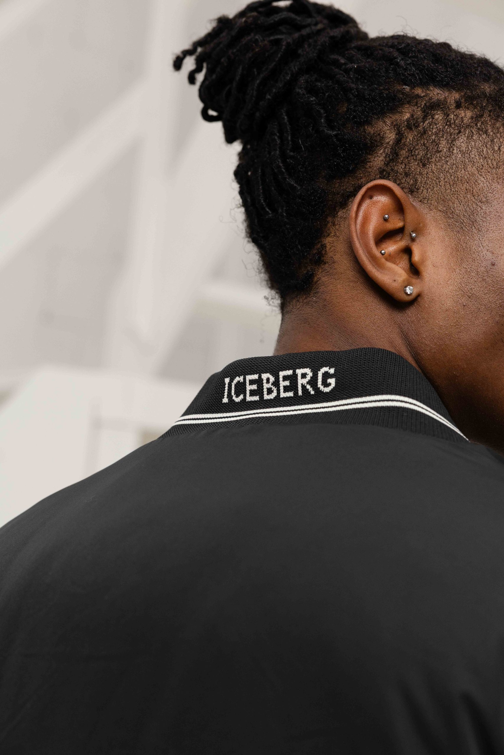 Iceberg 5G J010 Giubbotto Tessuto Bomberjack Heren Zwart