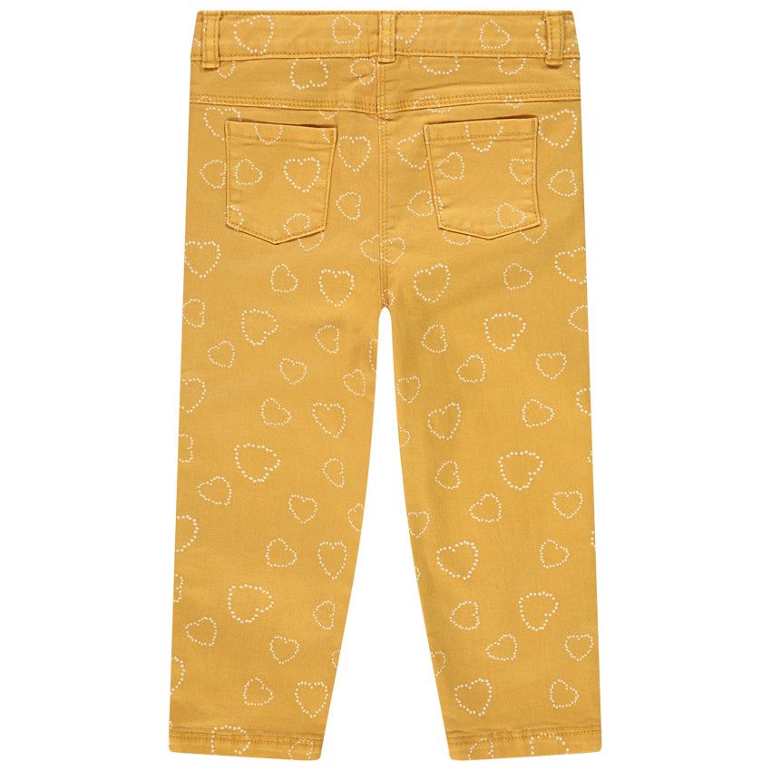 Pantalon slim en twill imprimé pour bébé fille - Moutarde