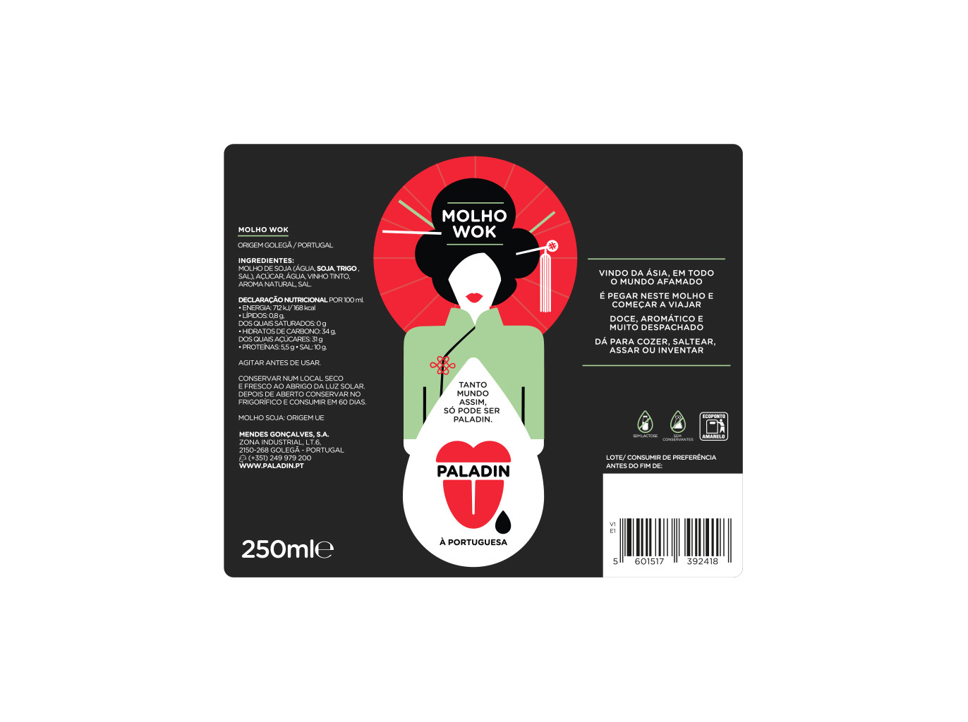 MOLHO WOK PALADIN 250ML