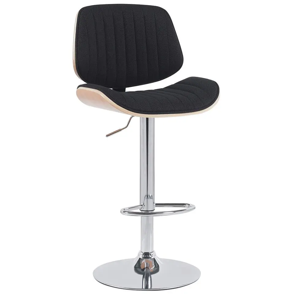 CLP Barkruk Clawson chroom Frame - Stof - natura/zwart