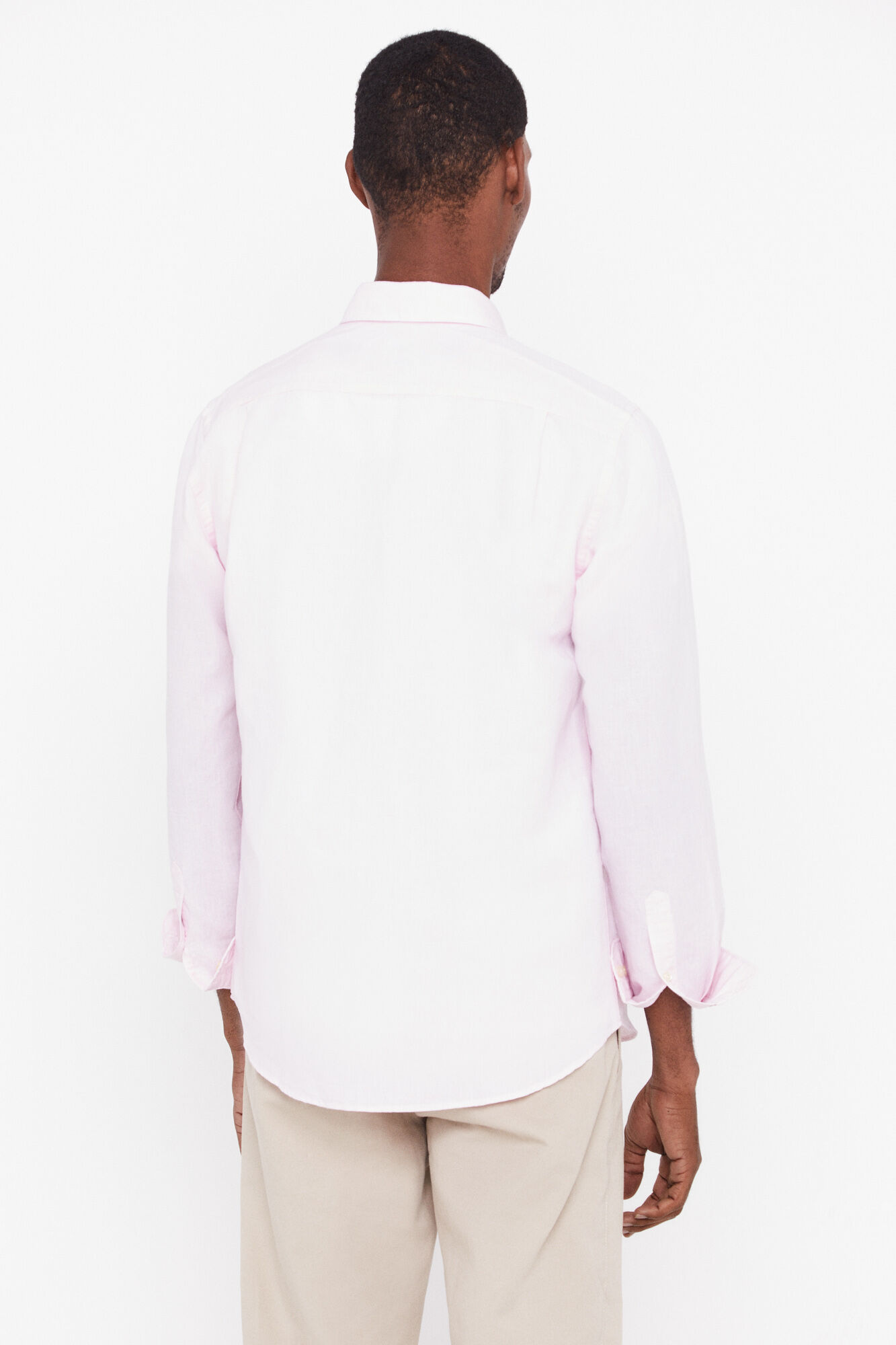 Camisa lisa algodón lino - Rosa