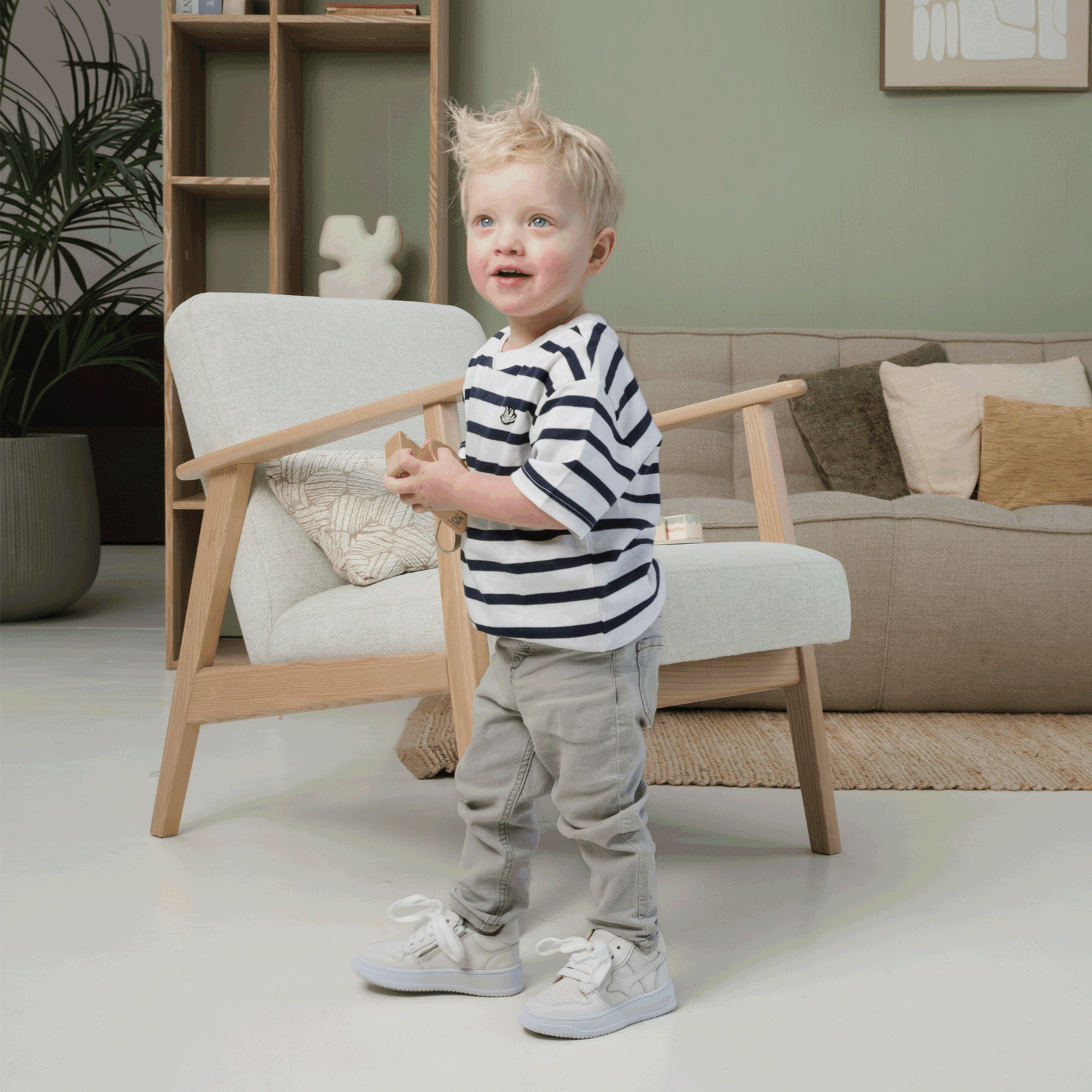 Shoesme witte sneaker Microfiber leer | Uni schoenen