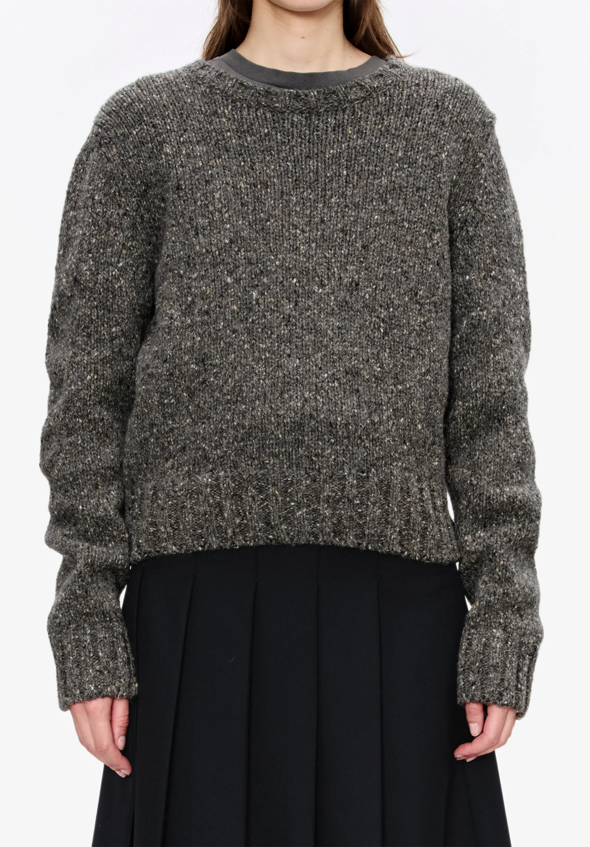 pull court col rond - Gris chine