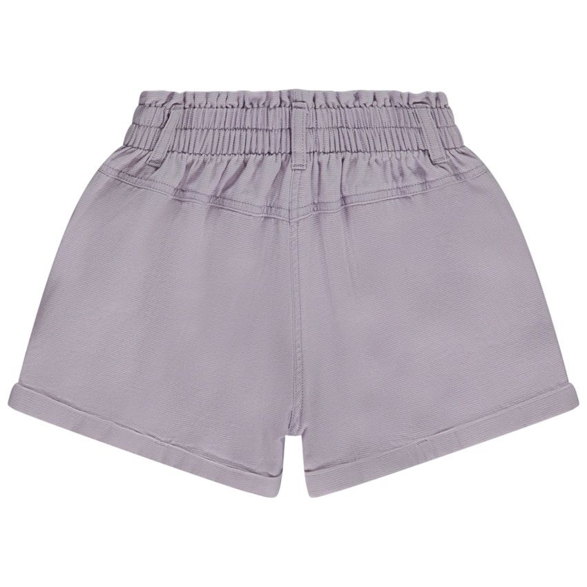 Short uni en toile armurée pour fille - Lilas