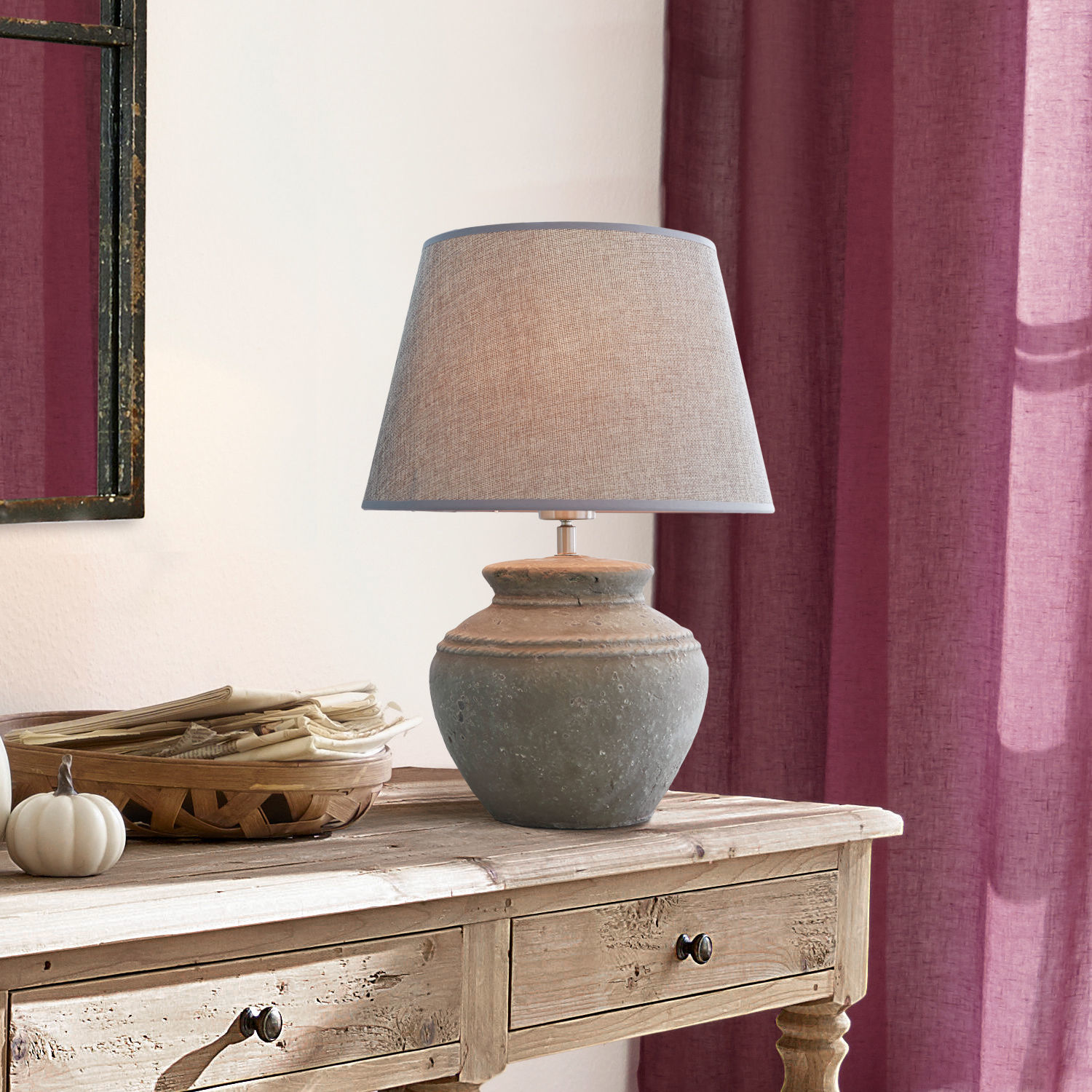 Tischlampe Cleveland grau