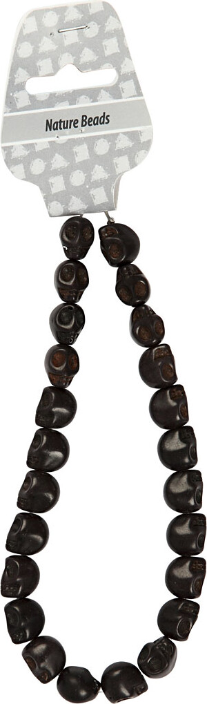 Howlite - Ø 12 MM - Hulstr. 1,5 MM - Sort - 32 Stk