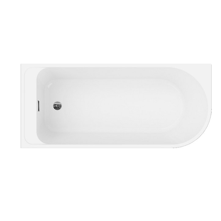 Baignoire adossée pour angle gauche 170x75 cm Oguta gris mat