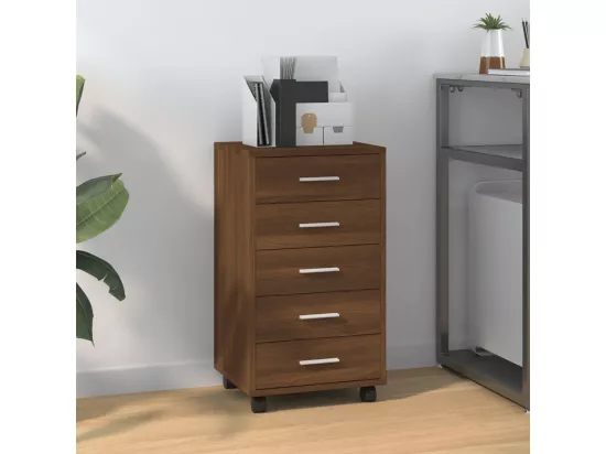Armoire à tiroirs avec roulettes Chêne marron Bois d'ingénierie