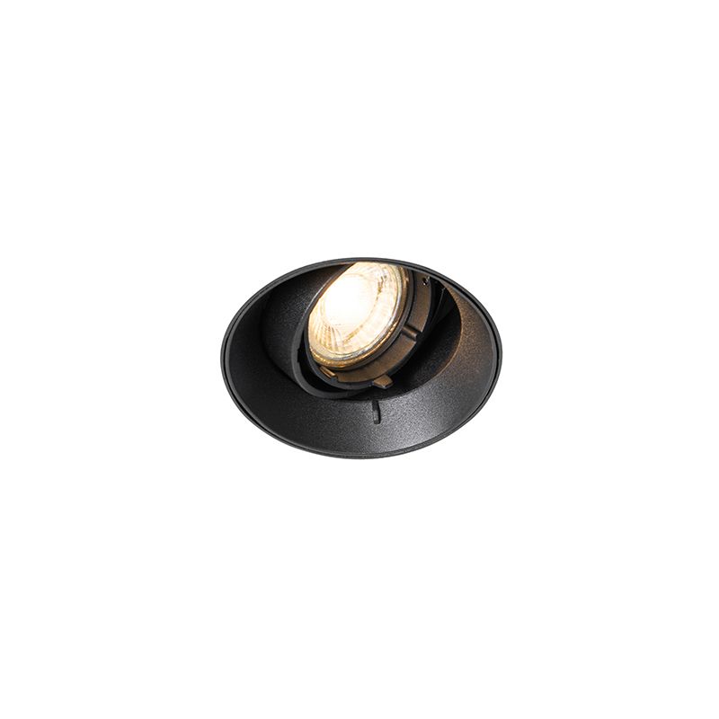 Moderne inbouwspot zwart GU10 rond trimless - Oneon