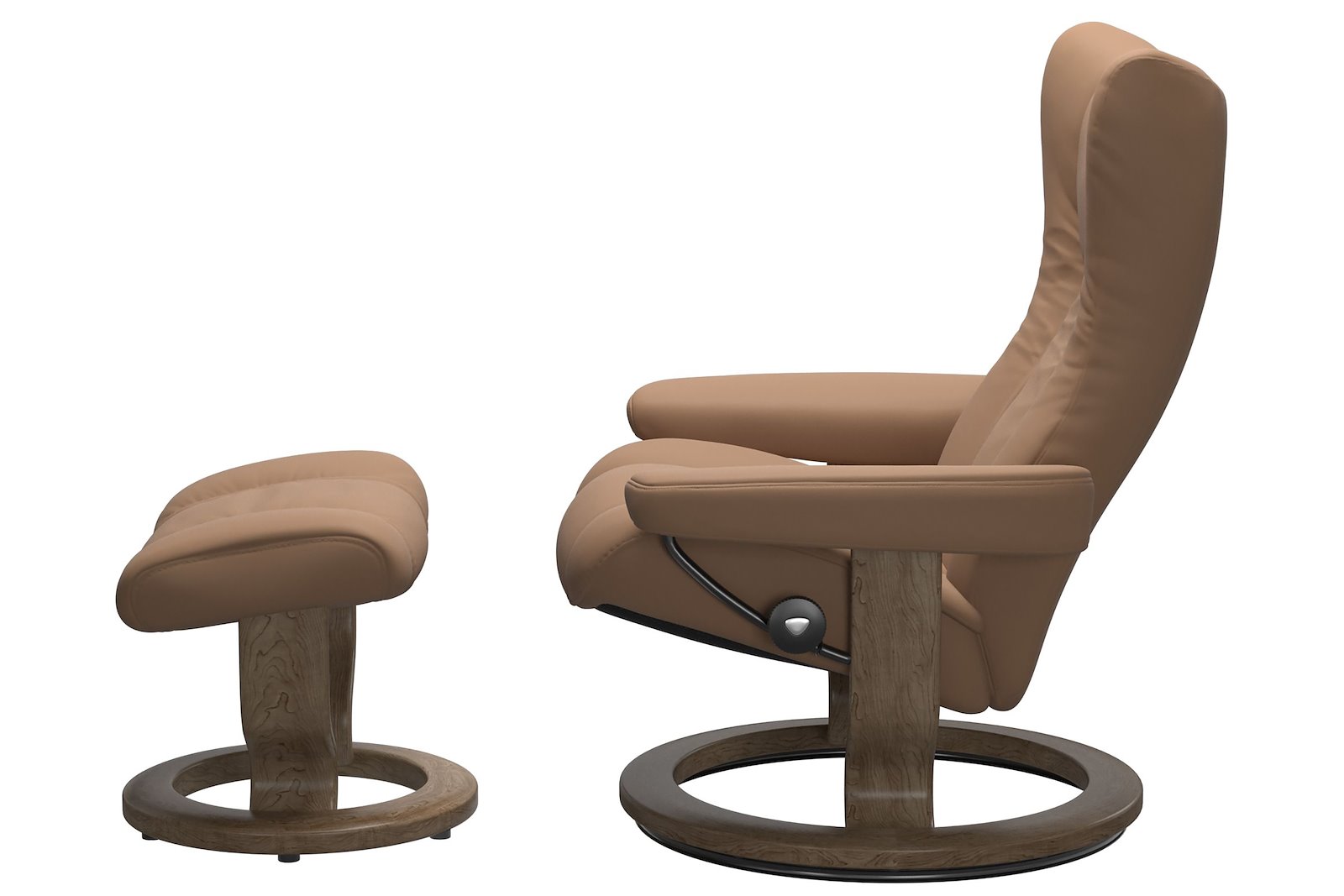 Wing lenestol m/krakk i hud Batick Latte - Classic - Smoke Oak