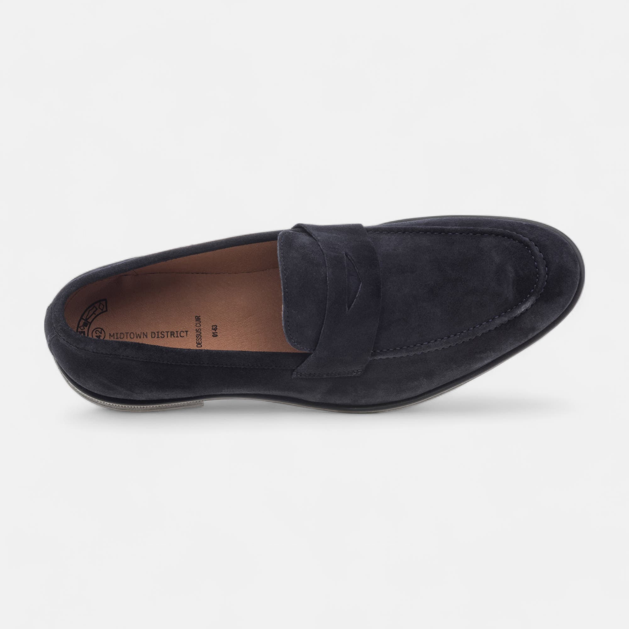 Mocassins Homme en cuir bleu marine